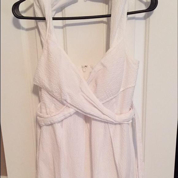 White seersucker dress