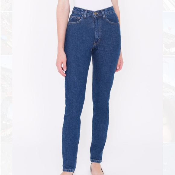 American Apparel Dark Wash High-Waist Jean