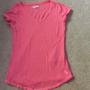 A pink v- neck from Abercrombie kids