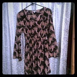 Long sleeve printed dress
