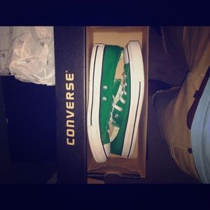 Green/white converse men's size 8 women's size 10
