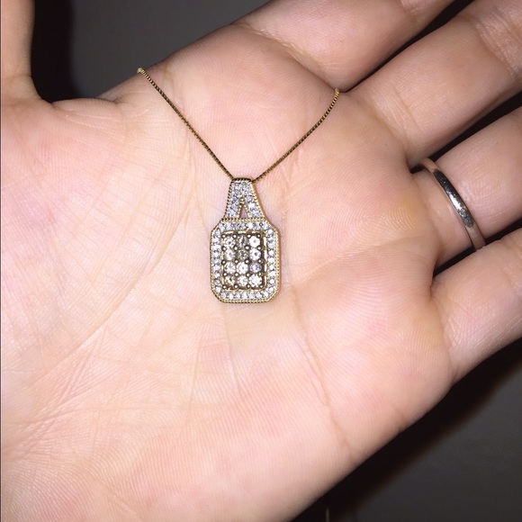 Diamond Cocoa Pendant Necklace with Chain - Picture 1 of 4
