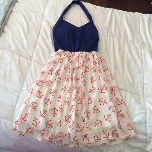 Nautical halter dress