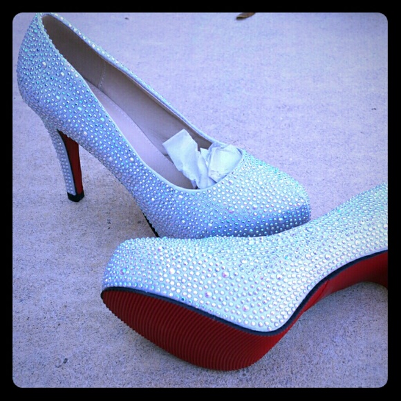 Crystal studded heels