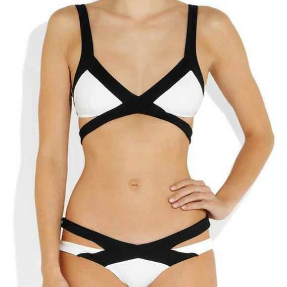 Mazzy black and white strappy bikini XS
