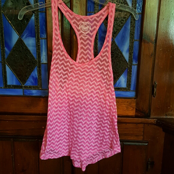Pink zig zag tank top