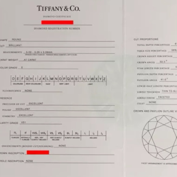 Tiffany plat diamond engagement ring .77 ctw E VS1 - Picture 5 of 6