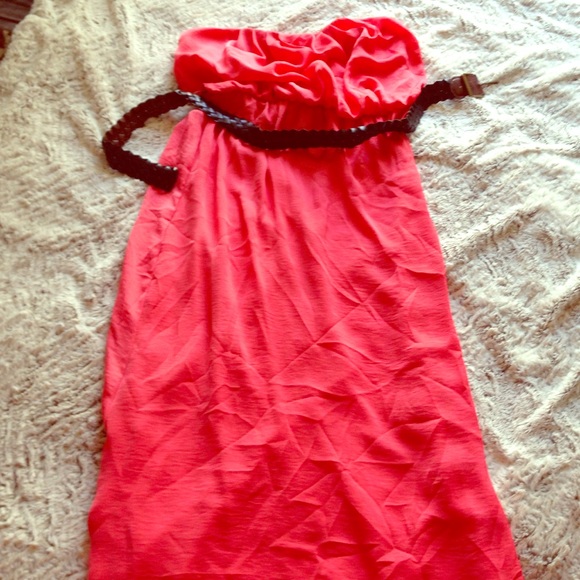 Coral  belted dress never worn
