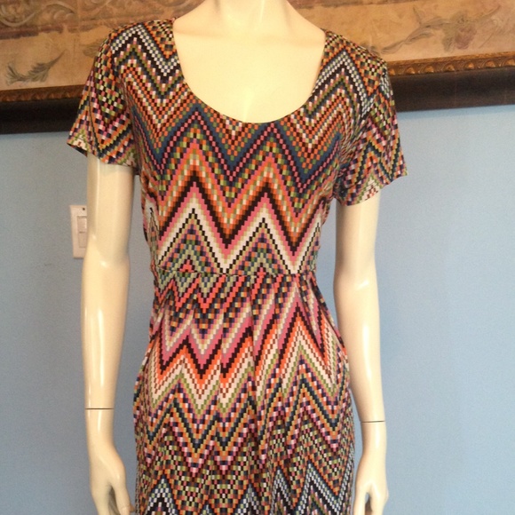Nina Leonard Dresses & Skirts - Multi color plus size midi shift dress