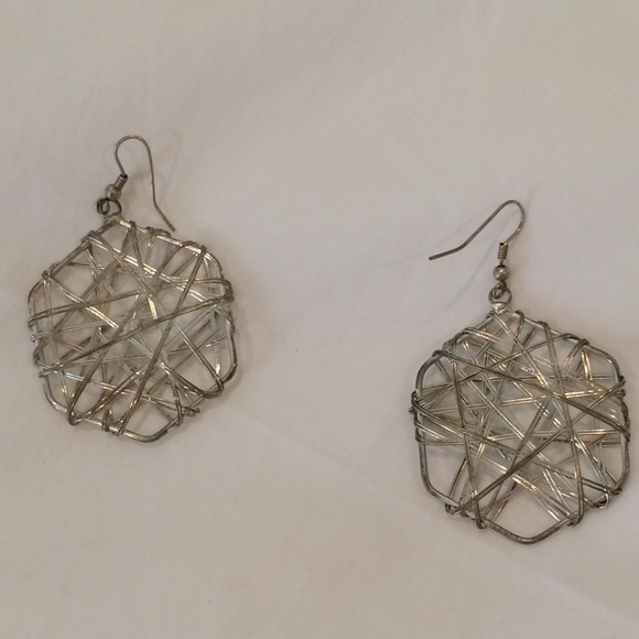 Silver geometric earrings