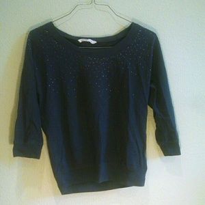 Old Navy jewel embellished dark gray top