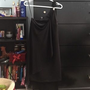 Black Bebe One Shoulder Dress