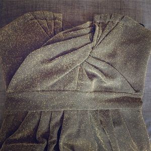 Gold sparkled black cocktail dress- h&m