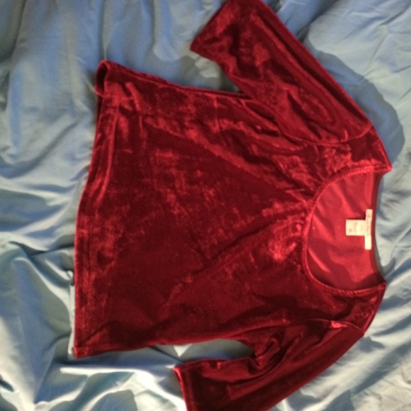 American Rag red velvet top