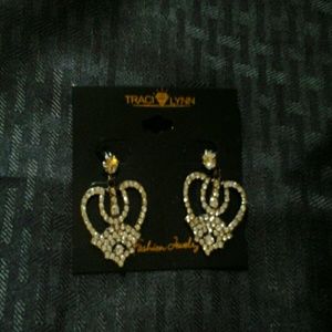 Traci Lynn Vintage Crown Earrings