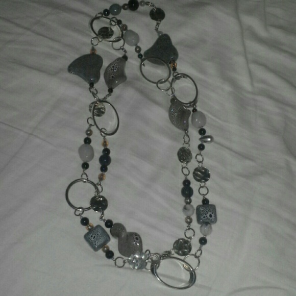 Gray and silver necklace