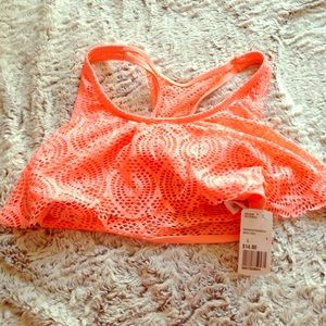 Coral neon bathing suit top never worn nwt
