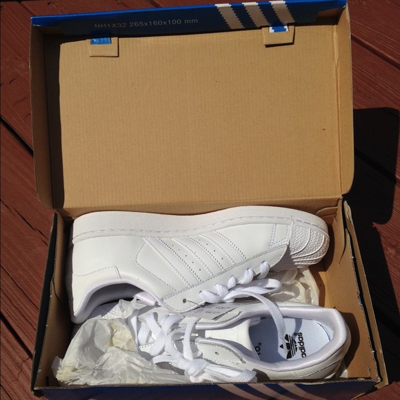 NIB White Adidas Superstar Shoes