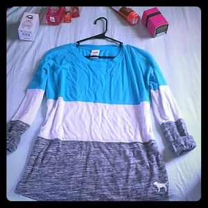 Pink Victoria's Secret Blue Crew