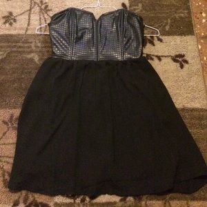 Black strapless dress