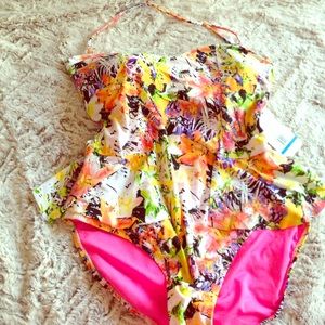 Jessica Simpson colorful one piece never worn nwt