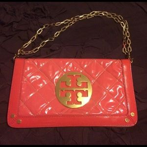 price reduction!! Authentic Tory Burch Pink Clutch