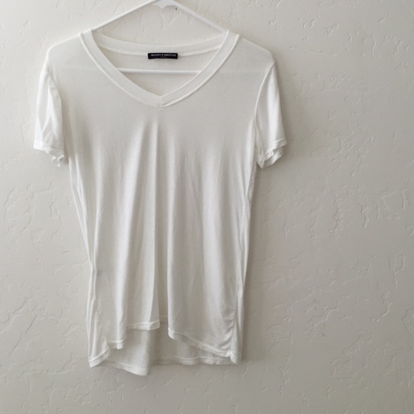Brandy Melville Tops - White Brandy Melville neck tee
