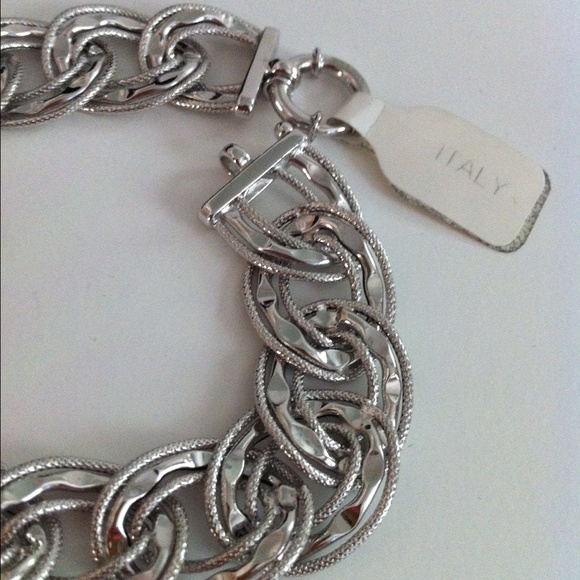 14k Italian White Gold Bracelet - Picture 2 of 4