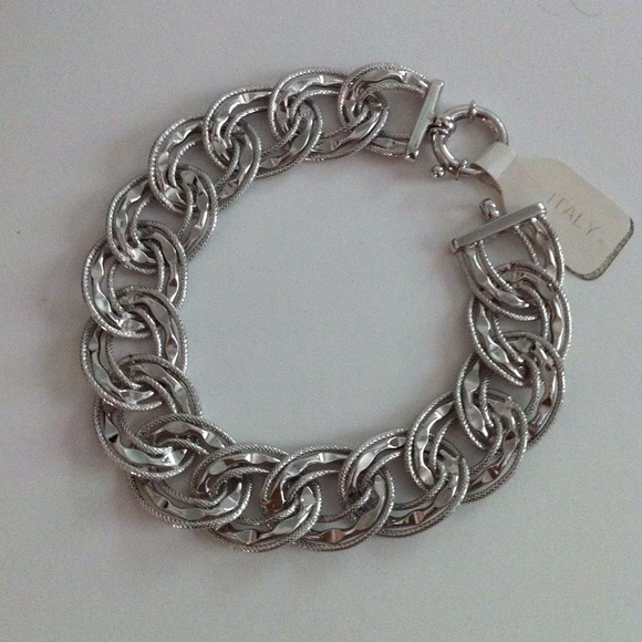 14k Italian White Gold Bracelet - Picture 3 of 4