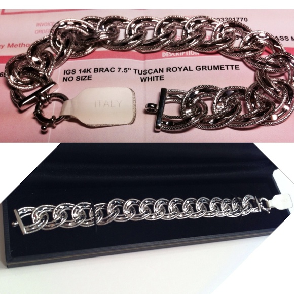 14k Italian White Gold Bracelet - Picture 4 of 4