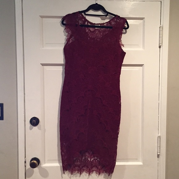 Free People Eyelash slip dress in Maroon