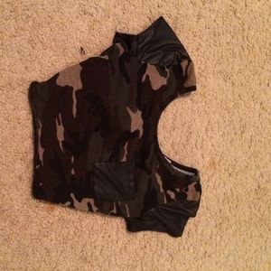 Body Central Camouflage Crop Top