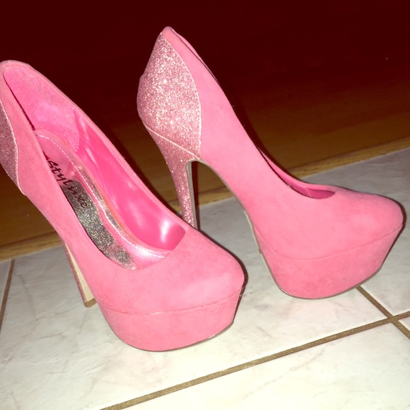 Sexy Coral platform high heels