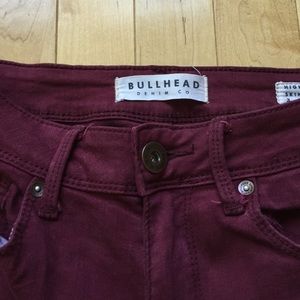 Bullhead High-Rise Maroon Skinny Jeans