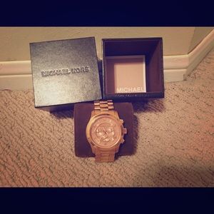 Michael Kors Rose Gold Oversized Runway Watch
