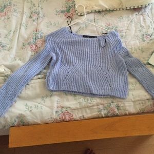 Light Blue Crop Sweater