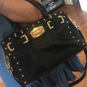 Michael Kors black satchel with gold detail