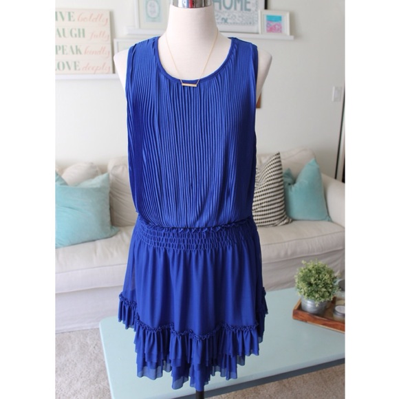 Lola Dresses & Skirts - NWT! Blue Pleated Flapper Style Dress
