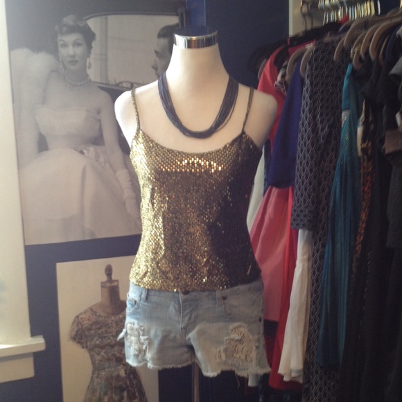 Gold Sparkle Tank Top