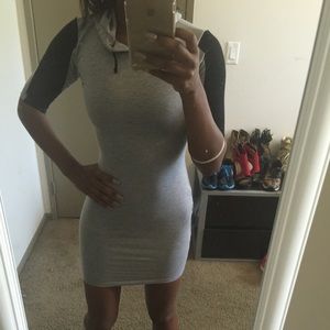 Hooded Black and Grey Dress