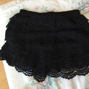 Black Crochet Shorts