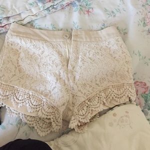 White Lace Shorts