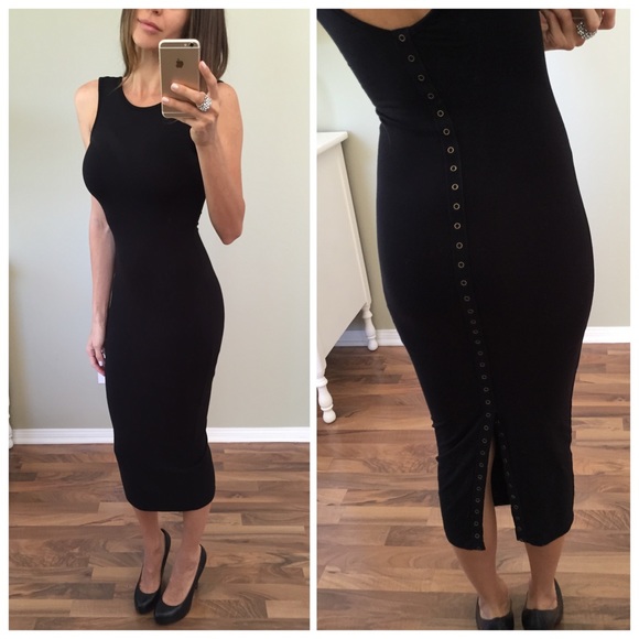 Sold • Black Button Down Back Dress - Picture 2 of 4