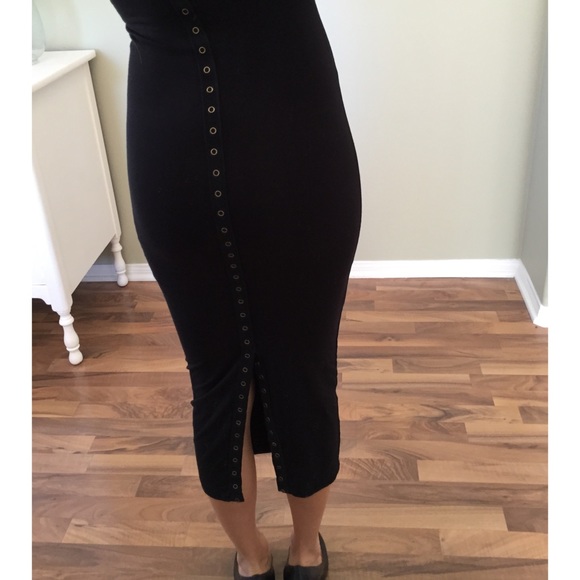 Sold • Black Button Down Back Dress - Picture 4 of 4