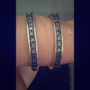 Black Diamond Hoop Earrings