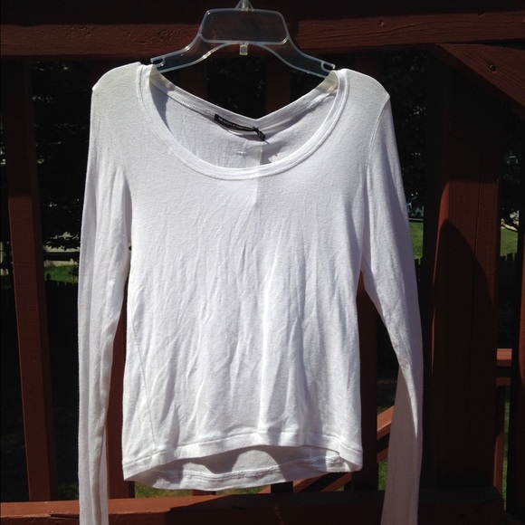 Brandy Melville White Long Sleeved Top
