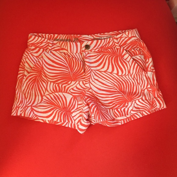 Patterned Orange Shorts-- GAP