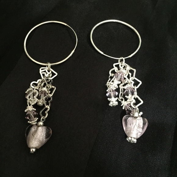 Handmade crystal & silver beaded earrings