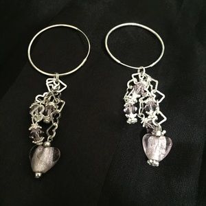 Handmade crystal & silver beaded earrings