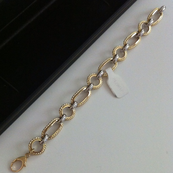 18k Italian White/Yellow Gold Bracelet - Picture 3 of 4